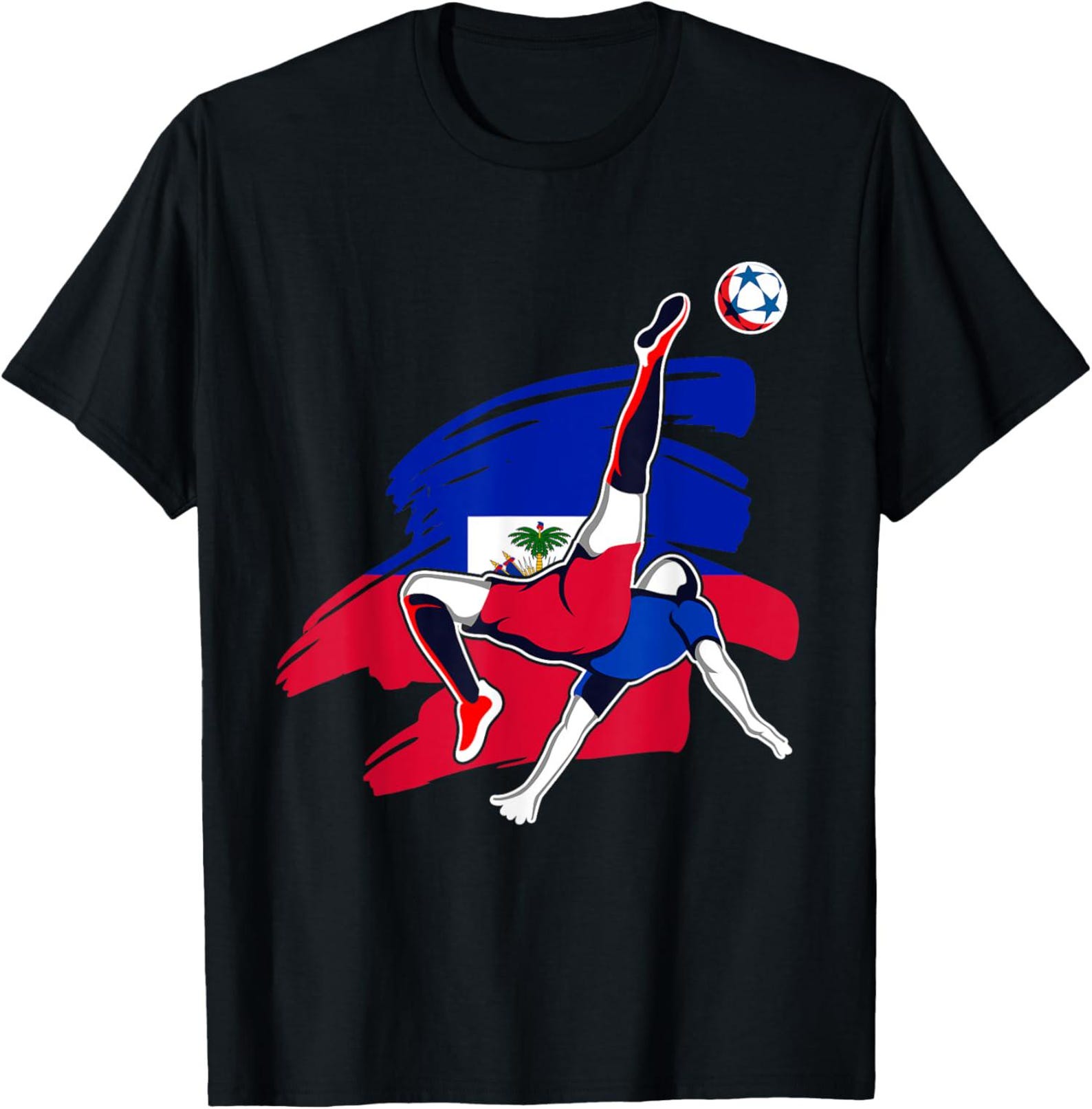 Haiti Soccer Fans Jersey Haiti Football T-Shirt Proud Haitian Pride Gift Retro Ayiti Soccer Apparel Vintage Republic of Haiti Sports Top 3XL