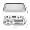 BESTOYARD Stainless Steel Lunch Plate, Divided Plate, Food Tray, Stylish Divided Plate, 5 Compartments (with Lid), Perfect for Camping and BBQ