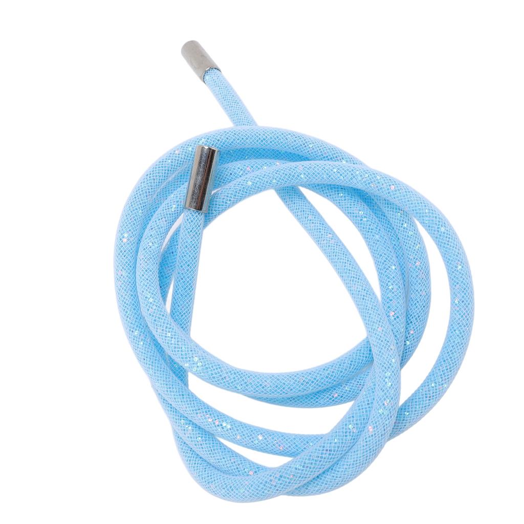 Glitter Drawstring Cord White Mesh Shiny Sequin Round String for Hoodie Clothing Shoe Sweatpants 138cm