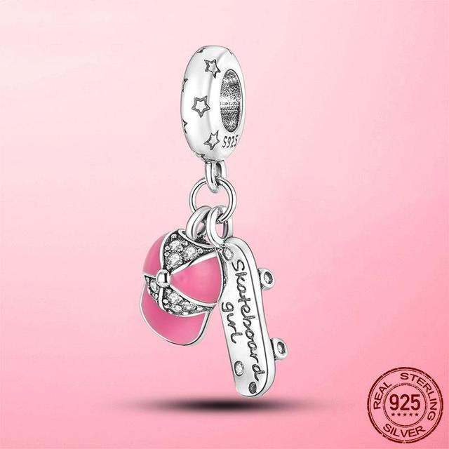 Breloques de voyage en argent Sterling 925, petite fille, ballon, avion, appareil photo, perles breloque adaptées aux bracelets originaux pour femmes, bijoux