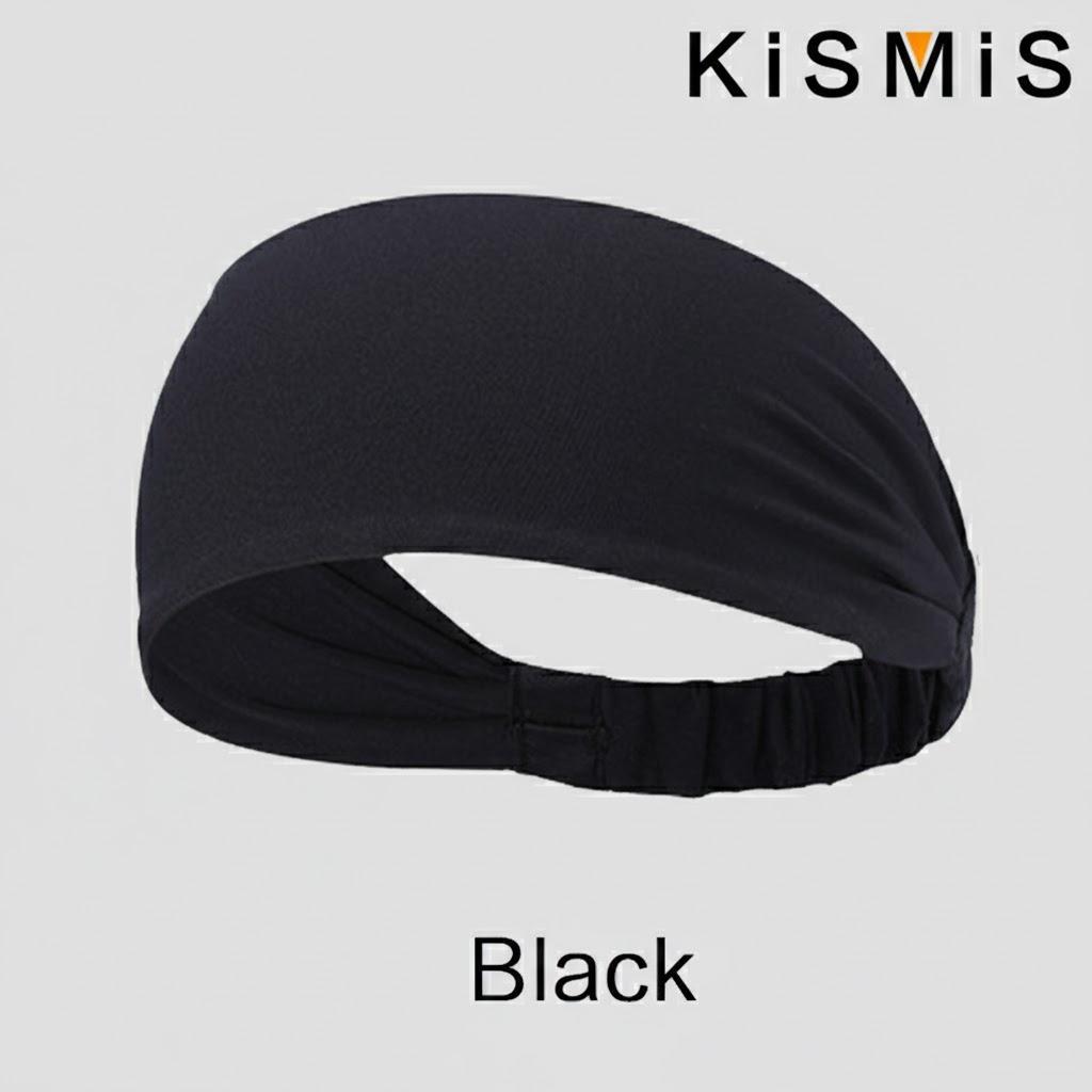 

Women s Solid Color Wide Brimmed Headband Fitness Yoga Running Sweat Absorbing Breathable Headband чёрный