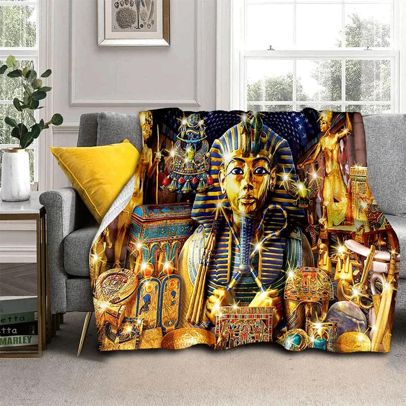 Pharaoh Egyptian Mythology Hieroglyphics Blanket,Soft Throw Blanket for Home Bedroom Bed Sofa Picnic Travel Office Cover Blanket