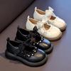 Chic Girls' White Princess Dress Shoes, 2025 Autumn Collection, Soft Sole Leather, Casual Elegance