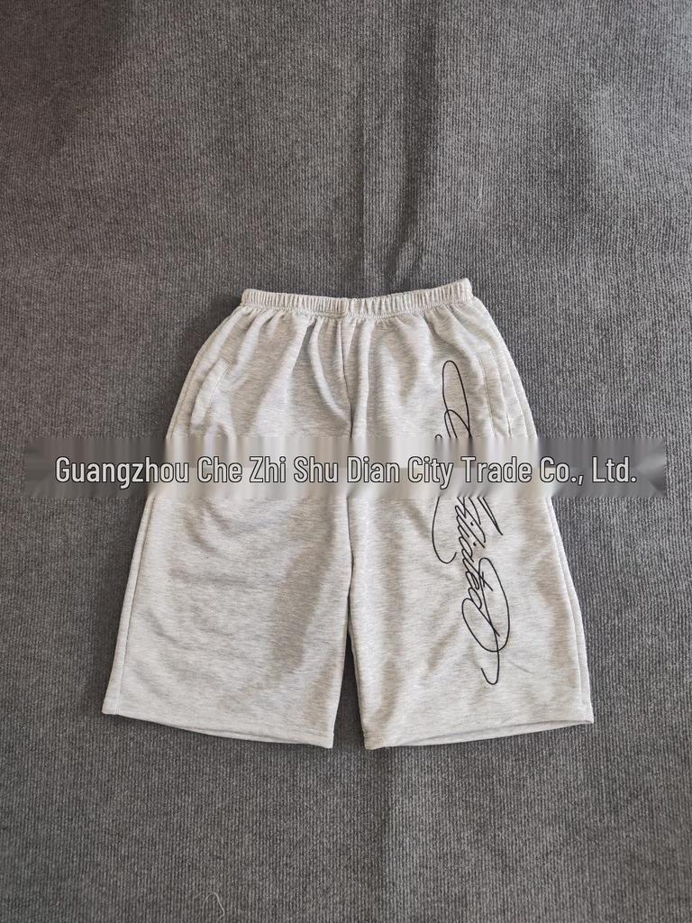 Pantaloncini Casual Americano Retro Lavato Stile Street Uomo Larghi Gamba Dritta