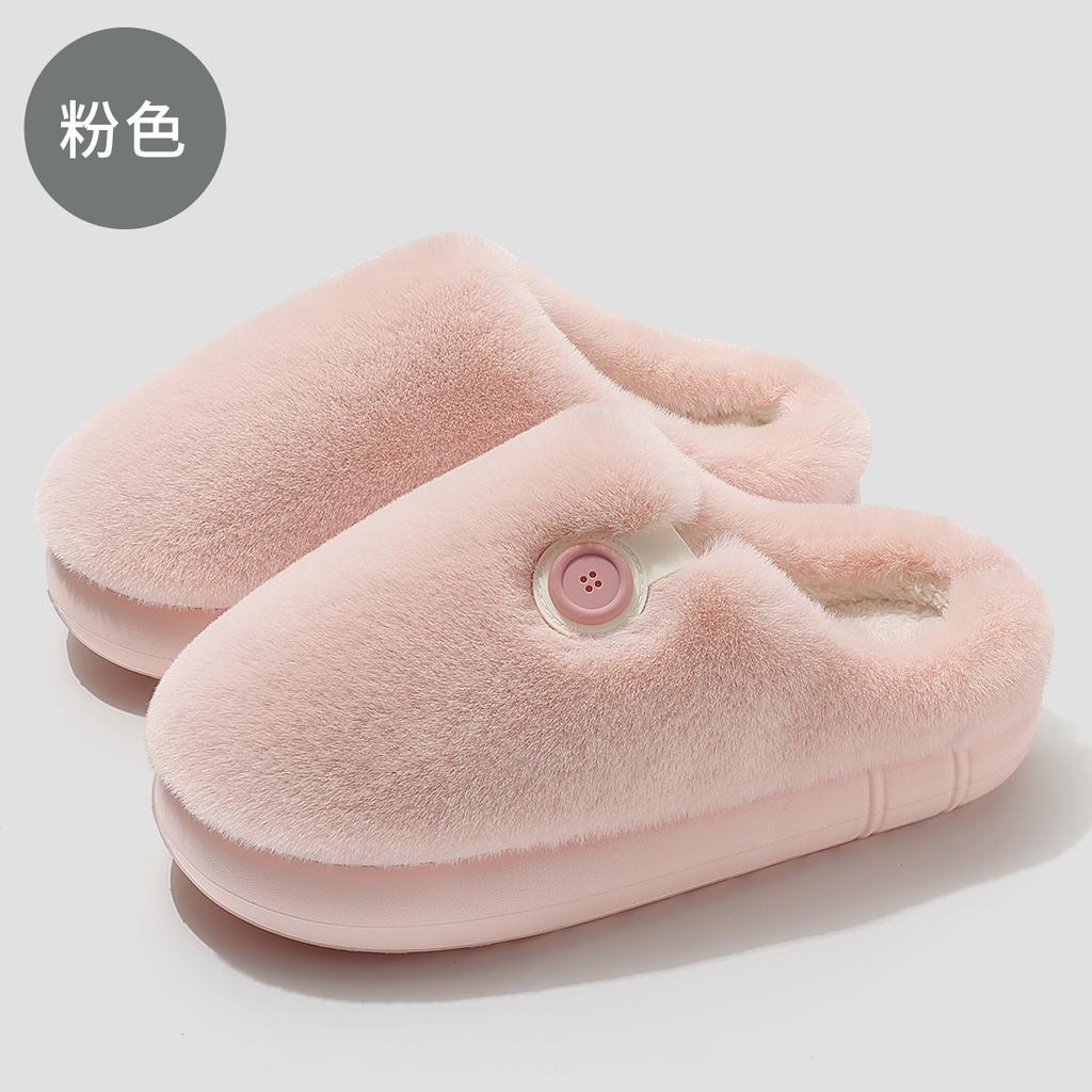 Home cotton slippers winter plush warm indoor household bedroom winter fluffy slippers winter