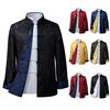Tang Suit Coat Retro Long Sleeved Reversible Chinese Style Traditional Clothing Keep Warm Stand Collar Vintage Chinese Shirt for Daily Life