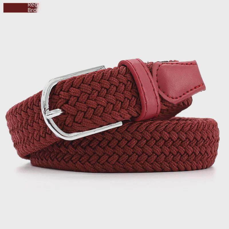 Korean Fashion Elastic Braided Belt - Unisex, Versatile, Decorative, One-Piece