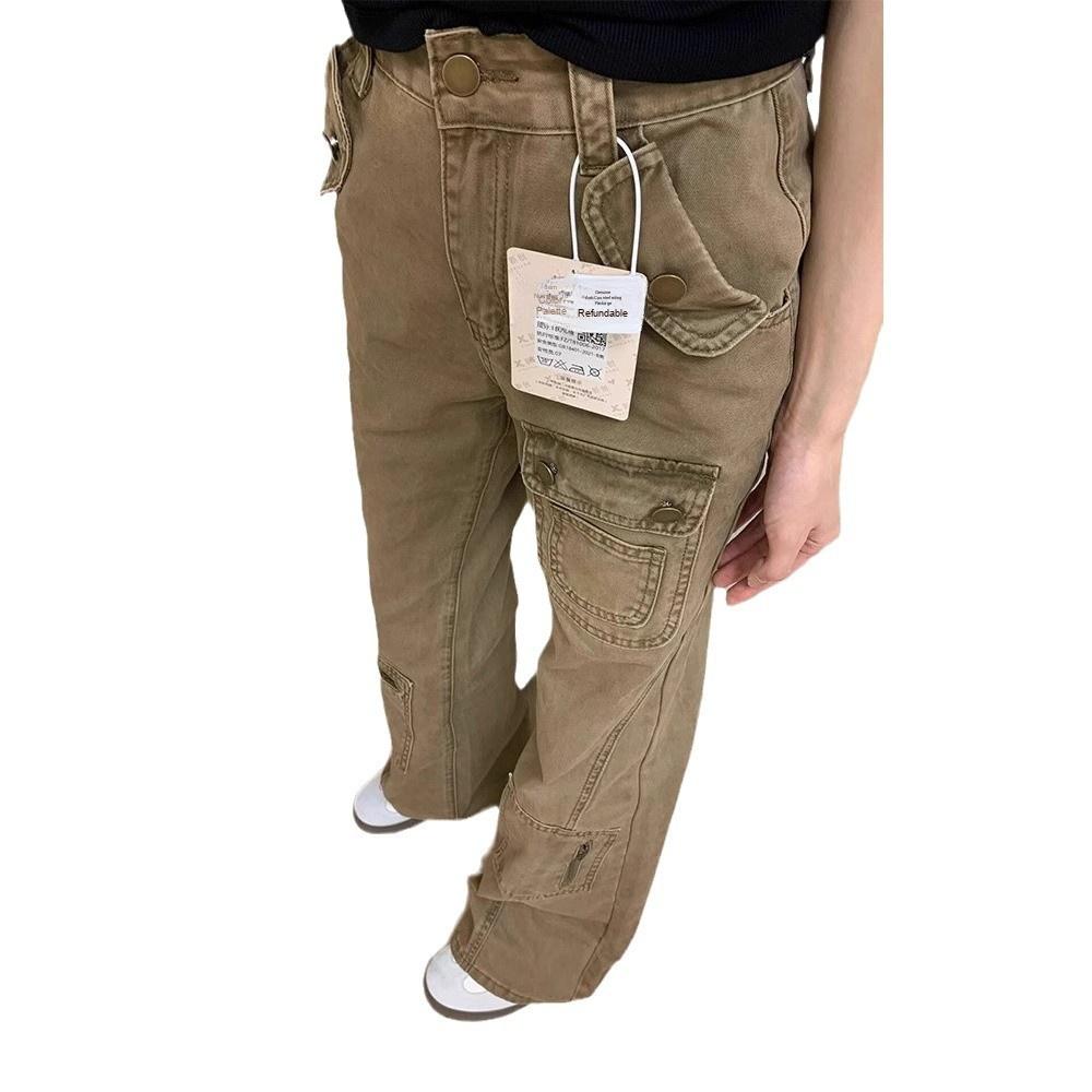 American Vintage Work Pants Women Spring Summer New Design Sense Loose Straight-leg Slimming Flared Trousers