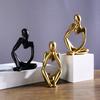 3 Pcs Resin Thinker Style Abstract Statue Collectible Thinking Figure Sculpture for Home Office Bookshelf Desktop Decor