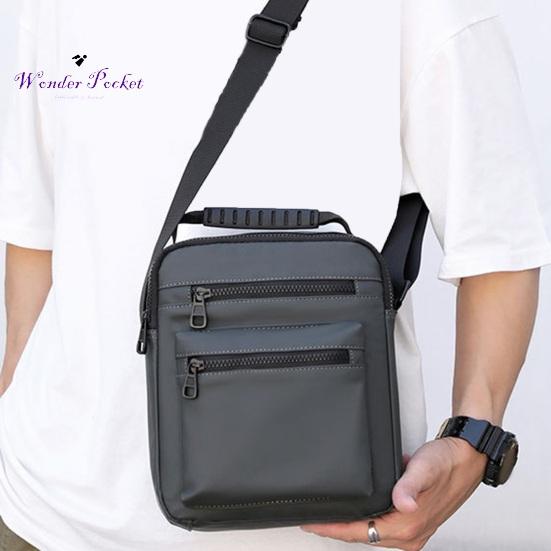 Shoulder Bag Waterproof Large Capacity Zipper Pockets Portable Handle Adjustable Straps Male Women