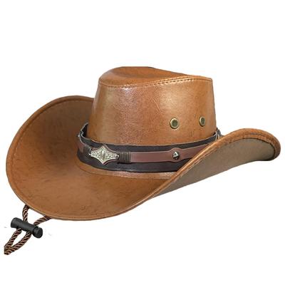 WHITE FANG Western Cowboy Hat M Size Camel Adjustable Strap Breathable CZA344