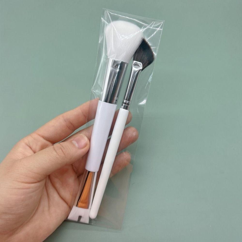 2Pcs Double Head Nose Shadow Brush 2-in-1 Eyeshadow Powder Brush Cosmetic Brush Kit Concealer