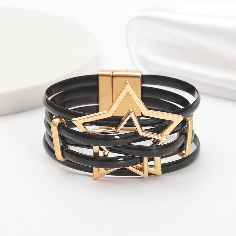 Красочный Ручной Работы Тканевый Браслет Женский Этнический Магнитный Wrap Bangls Звезда Бохо Винтажный Ювелирный Аксессуар