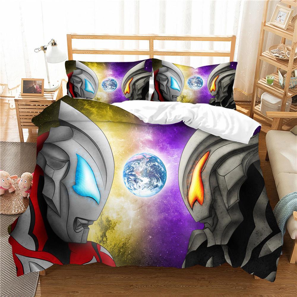 Bedding Cover Suit Ultraman Printing Teens Fashion Bedspread Polyester Pillowcase Home Textiles Duvet Cover