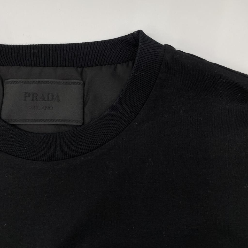 PRADA 24 years UJN661 Black Re-Nylon Jersey T-shirt tops M blackUsed