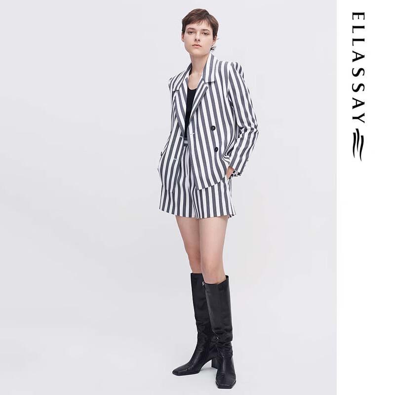 ELLASSAY Women's Vertical Stripe High-Waist Trousers