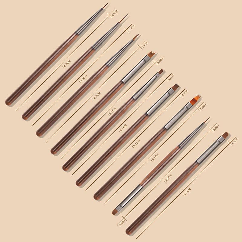 Nail Art Liner Brush Stripe Pattern Painting Brush Acrylic Uv Gel Extension Drawing Carving Pen Diy Manicure Tool Nail Brush