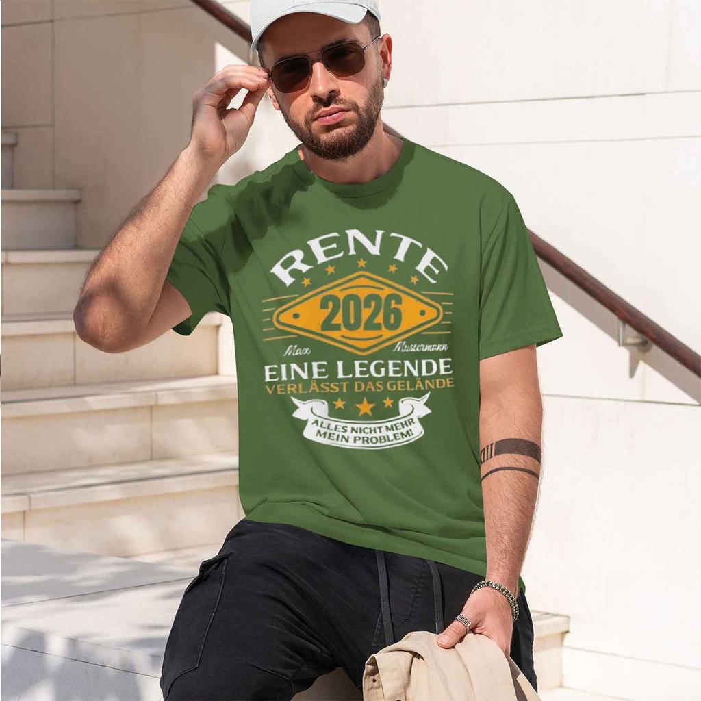 Lizable Retireunisext Gift Summer Tee Short Sve Casual Desired Name Roundneck Breathable Grh Casual S 2026 New Model Shortsleeve