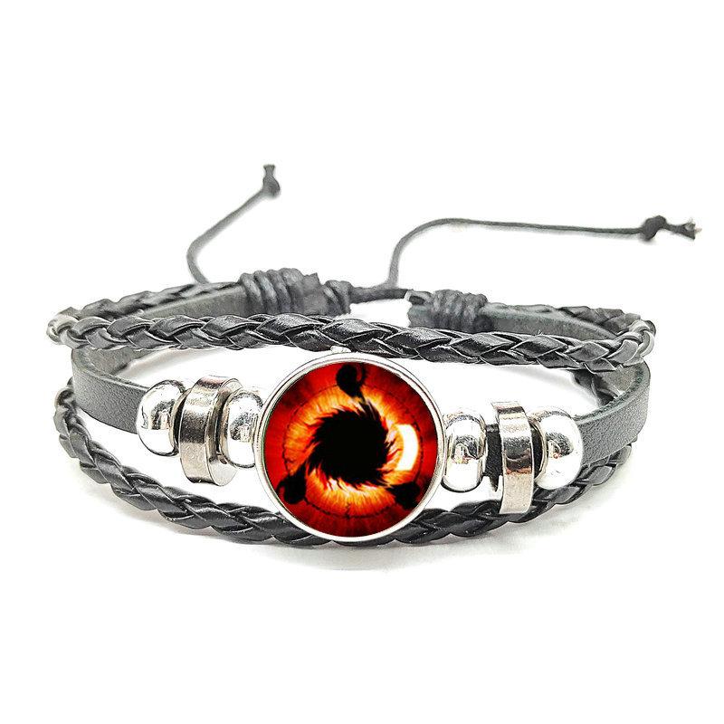 Naruto Mori Style Time Gem Multi-layer Black Leather Bracelet