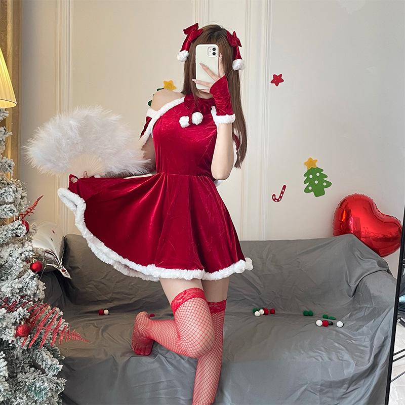 New Christmas & Halloween Cosplay Costume Set - Sexy Lingerie for Festive Wear