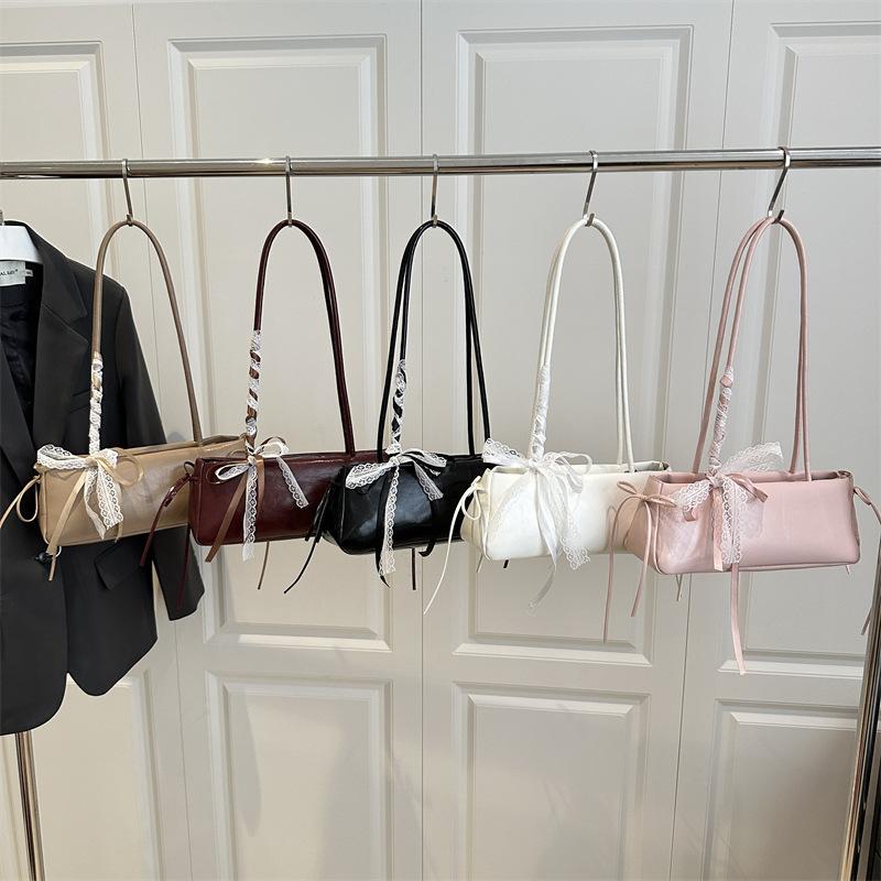 Borsa Baguette Monospalla Sottospalla da Donna di Grande Capacità con Design a Fiocco Casual e Semplice per il Pendolarismo