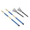 Drum Brush Kit Metal Stainless Steel Bamboo Brushes Set Tool Accessories with Velvet Bag