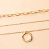 Alloy Necklace Thick Chain Exaggerated Neck Chain Electroplated Circle Pendant Fashionable Hip Hop Personality Women's Necklace