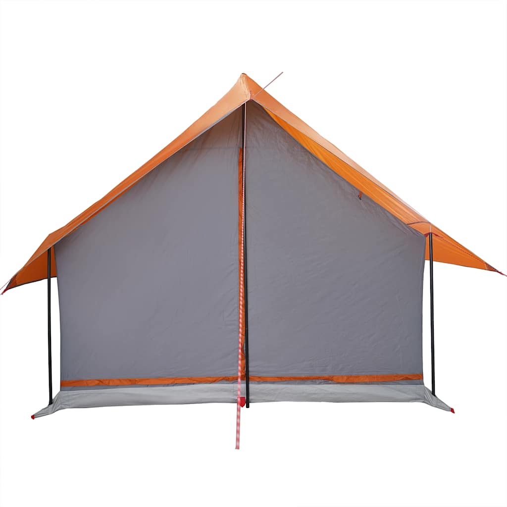 5 Person Camping Tent Grey and Orange Waterproof