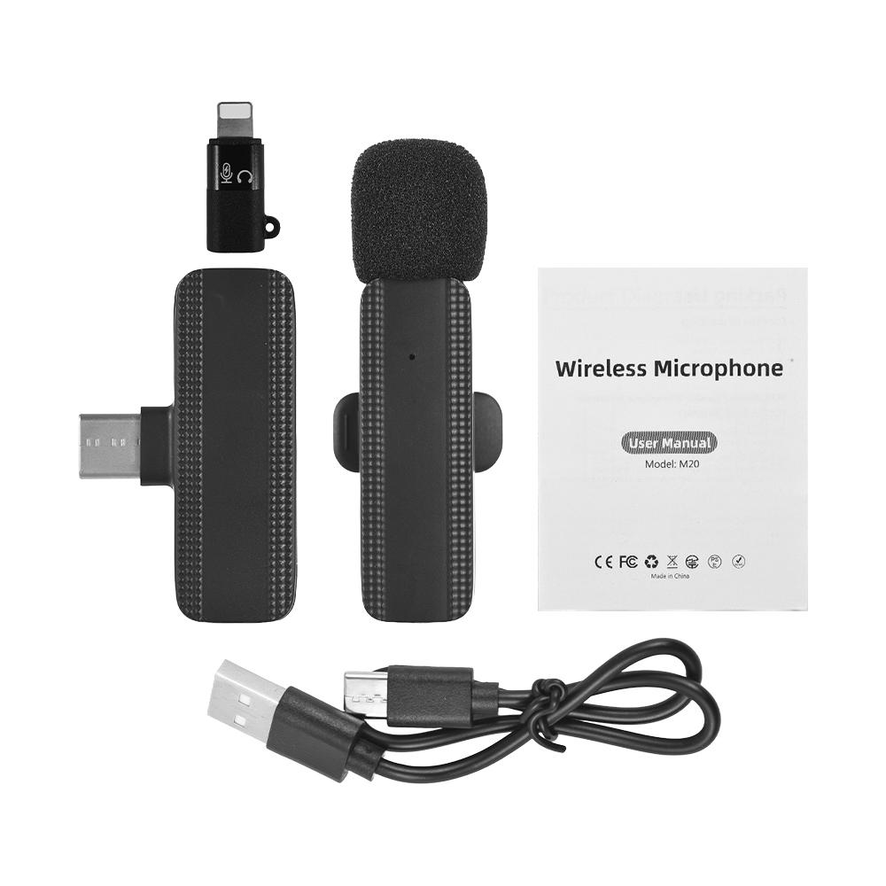 Wireless Lavalier Microphone System Single Microphone Noise Reduction Wireless Transmission Lightweight Plug and Play