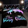 3-Piece Crown Letter Duvet Cover Set With 1 Duvet Cover And 2 Pillowcases Soft Breathable Hd Printing Bedding For Home And Dorm