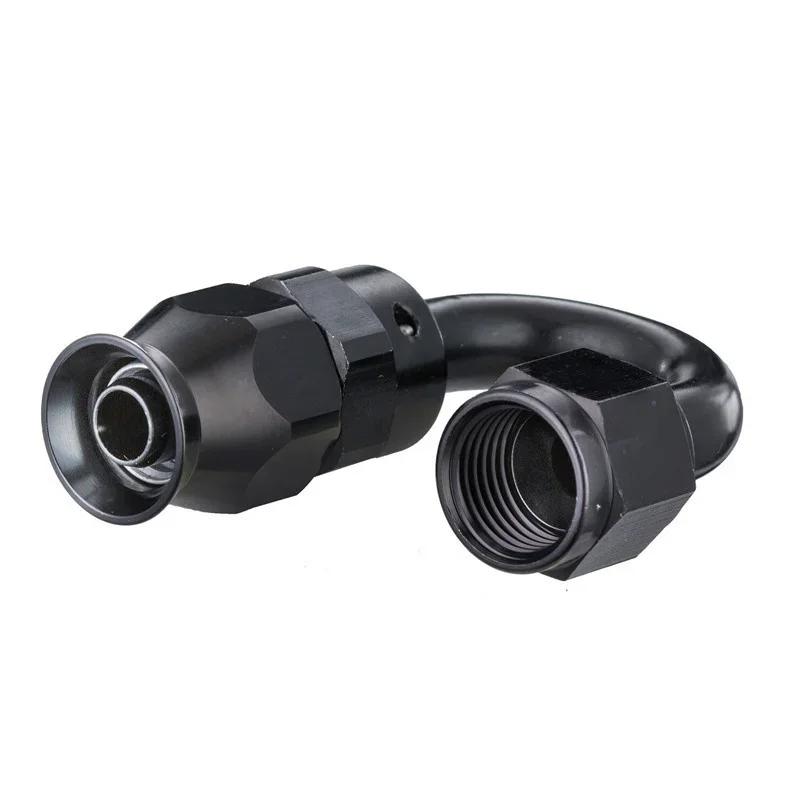 180 Degree AN3 AN4 AN6 AN8 AN10 AN12 Car Hose End Fitting Hose Adapter For Swivel PTFE Oil Fuel Line Aluminium Alloy