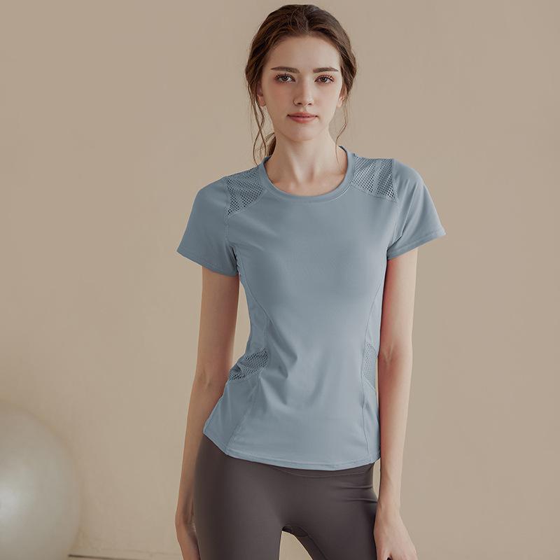 

Женский быстросохнущий облегающий топ для йоги - Дышащий короткий рукав для бега и тренировок XXL