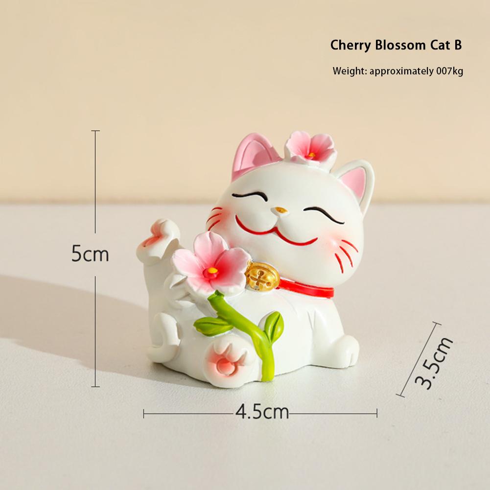 Lucky Cat Micro Landscape Decoration Resin Lucky Cat Figurine Statue Home Decor For Welcoming Fortune Good Luck