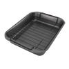 Roast Pan with Rack Rectangle Broiling Pan Carbon Steel Iron Handle Anti Stick Dishwasher Safe Baking Pan for Turkeys