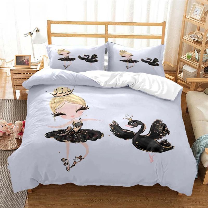 Ballet Girls Minimalist Fashion Bed Three Piece Set Customizable Bedding Set Soft And Comfortable Comforter Bedding Sets