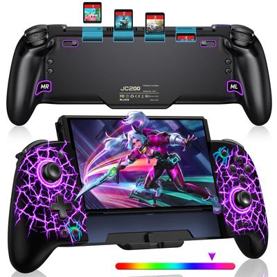 Switch Controller with 8-Color RGB Lights, Macro Function, Handheld Mode Only, Grip, Controller Program Editing Function, Gyro Sensor, Vibration, Turb