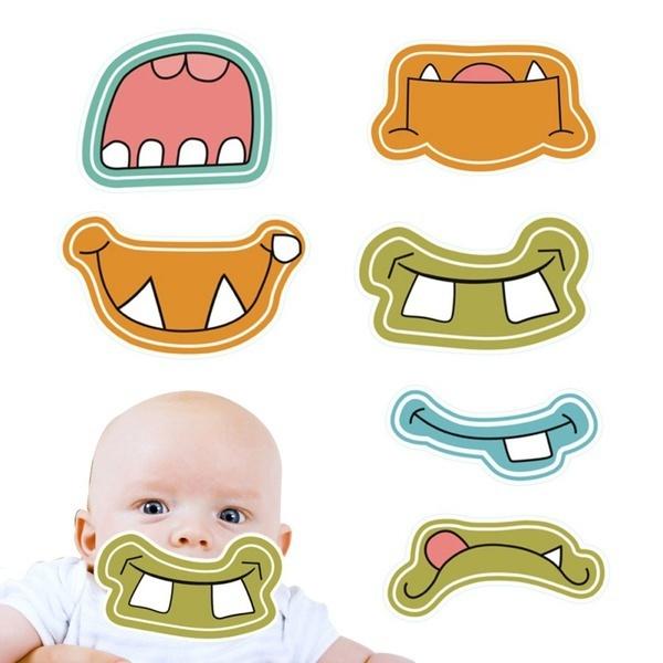 6 piezas/juego Accesorios para Fotomatón Máscara de Monstruos Pequeños Tarjeta de Papel para Decoración de Eventos de Fiesta de Cumpleaños Infantil