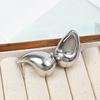 Exaggerated 3D Silver Water Drop Stud Earrings with S925 Silver Needle - Simple, Smooth, Irregular Design for Women