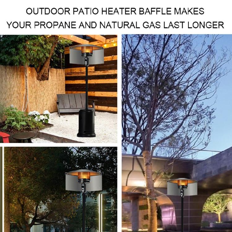Patio Effective Heater Reflector Shield, Heat Focusing Reflector For Round Natural Gas And Propane Patio Heaters Outdoor