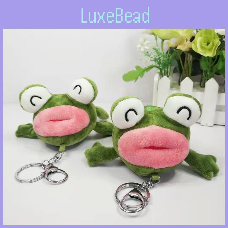 Lovely Green Frog Keychain Plush Doll Adorable Cartoon Design Ideal For Girls Gifts