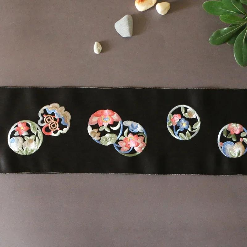 50cm chińska żakardowa haftowana wstążka tkanina retro haft taśma koronkowa lamówka Hanfu sukienka ubrania zasłony DIY akcesoria