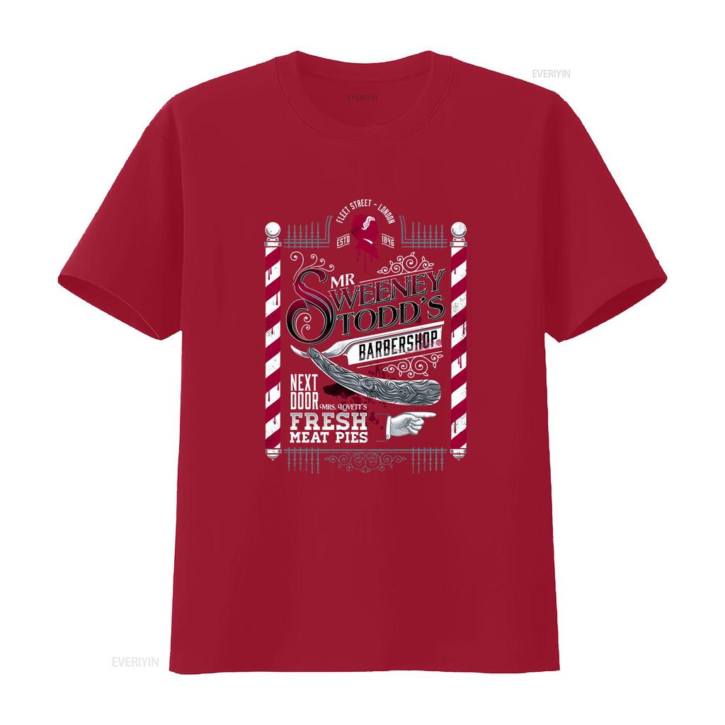 Sweeney Todd Barber of Fleet Street T Shirt Cotton Meat Pie Sizes 2022 vintage Washed Slightly Casual Versatile Stretched Soft