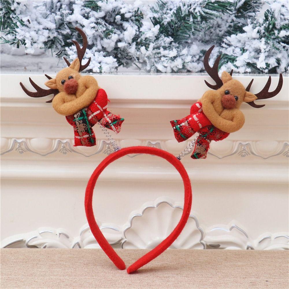 Snowman Christmas LED Headband Red Santa Hairband Snowman LED Light Headband  New Year's Eve