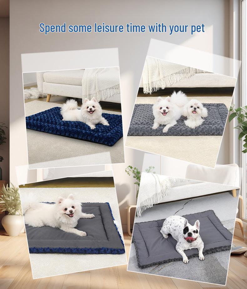 Summer Thin All-Season Pet Bed - Rose Velvet Double-Sided Mattress for Dogs & Cats