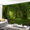 Enchanted Forest Tree Tapestry Lush Green Nature Wall Hanging for Bedroom Living Room