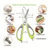 Multifunctional Kitchen Scissors with Magnetic Holder - Detachable Stainless Steel Food Scissors, Ergonomic Handles