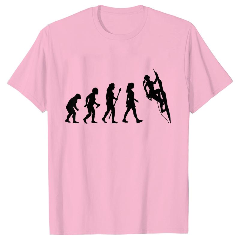 Evolution of Climbing Tshirts for Women Clothes Funny Tops T Shirt FeUnisex TShirt Gifts for Rock Climbers Short Sleeve Tees S
