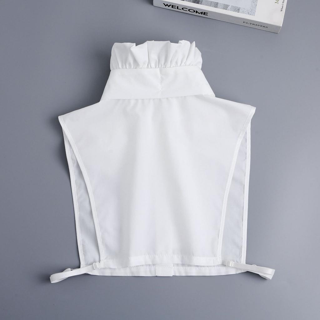 Womens Stand Ruffles Fake Collar Female Removable Sweater Tops Neckwear Autumn Detachable Half-Shirt Neck False Collar Decor