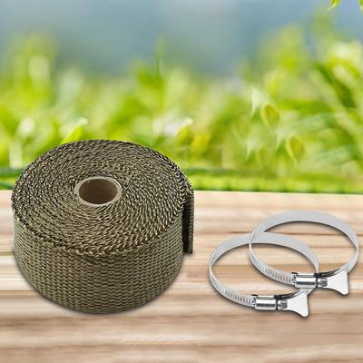 Camping Tent Stove Chimney Fireproof Ribbon DIY Tent Stove Fireproof Ribbon Adjustable with 2 Clamps Stove Flue Protector Belts