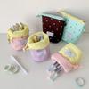 Korean Girl Round Dot Makeup Bag Woman Student Stationery Bag Pencil Case Desktop Pen Holder Kids Cute Purse Travel Organizer